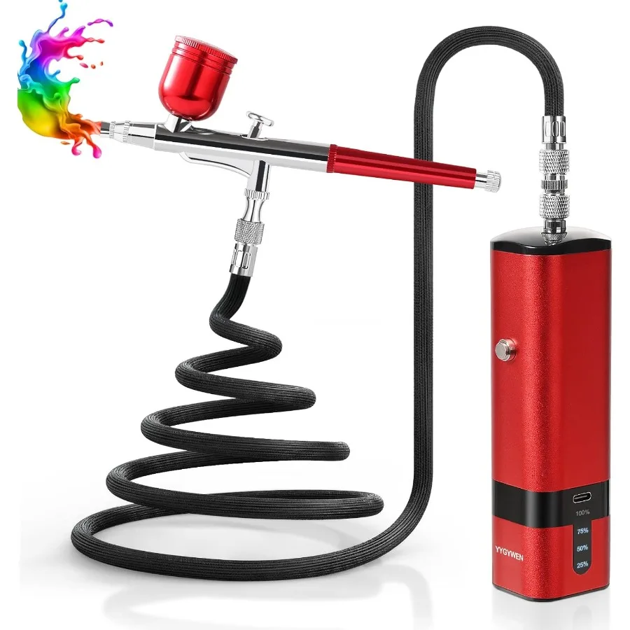 

Portable High Pressure Air Brush Kit with Compressor 32PSI for Professional Painting Tattoo Art Nail Design Makeup Application