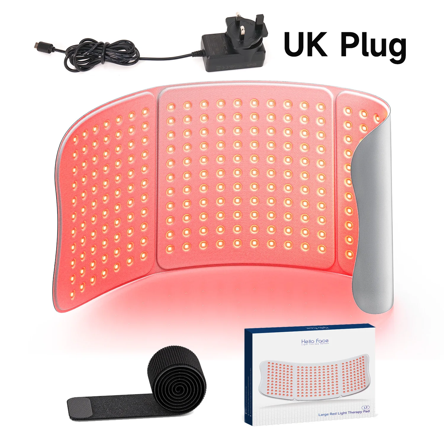 Roodlichttherapiekussen 660nm 850nm voor verlichting van lichaamspijn, grote 30x12inch mat met timer - Hello Face L7 Tri-Chip nabij infrarood