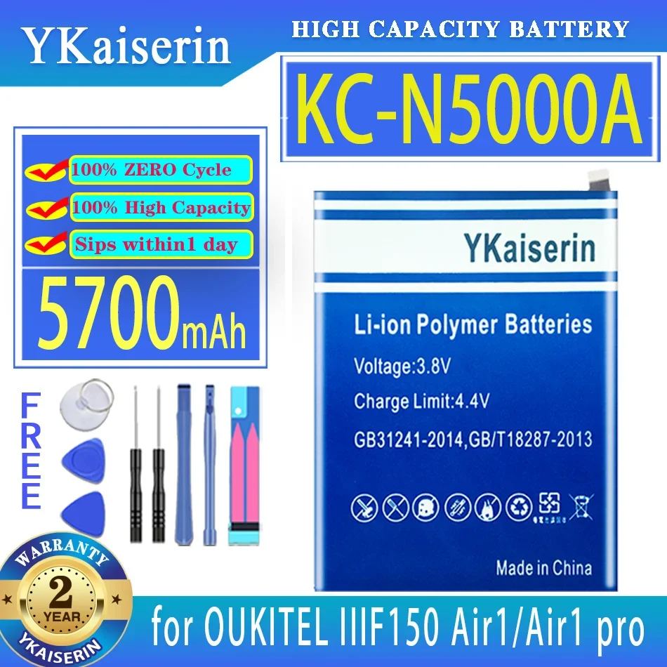 

Аккумуляторная батарея ykaisповерхности (Air1) 5700 мАч для OUKITEL IIIF150 Air 1 pro Air1 pro 1pro Bateria