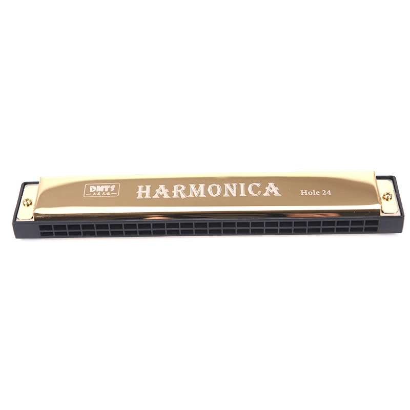 24 Hole Key Of C Play Harmonica Tremolo Harmonica Mouth Organ Double Row Blues