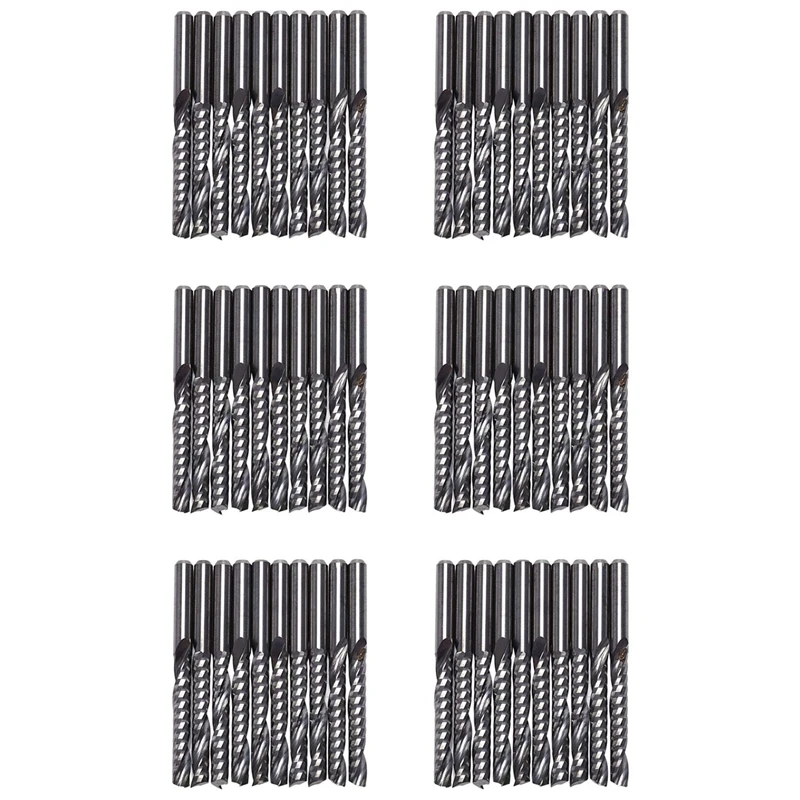 Cnc Router Bits 3.175×22 mm Única Flauta Espiral Carbide Cnc Router Bits Fresa 60 Pcs