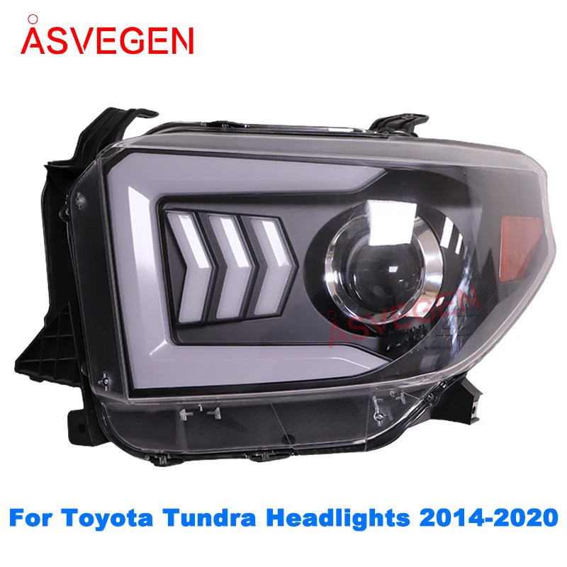 Modified xenon LED headlights DRL streamer turn signals Suitable for 2014-2020 Toyota Tundra Headlight Assembly