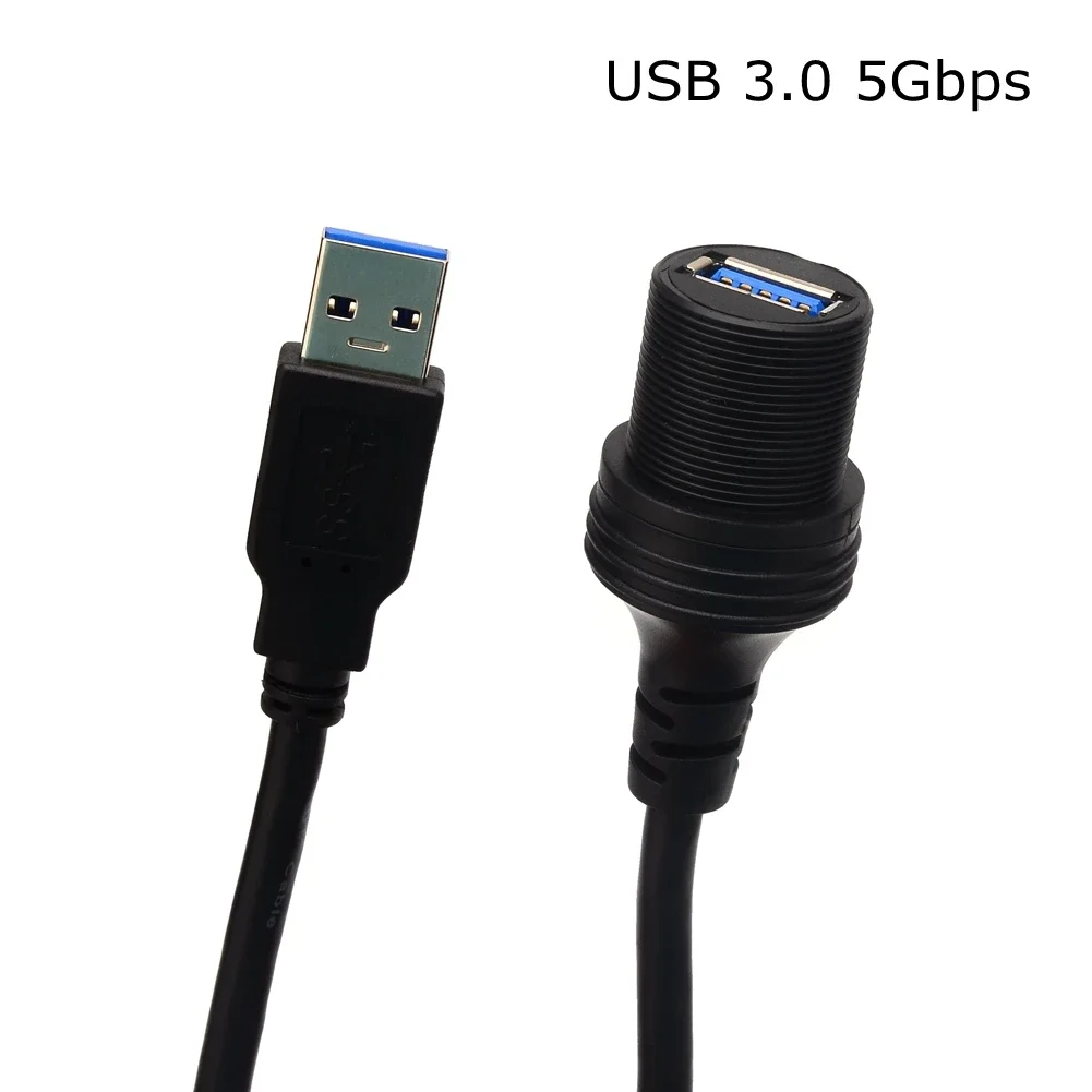 

USB 2.0/3.0 A Male To A Female AUX Cable 30CM Waterproof Flush Panel Mount For Car Truck Boat Motorcycle Dashboard Extension