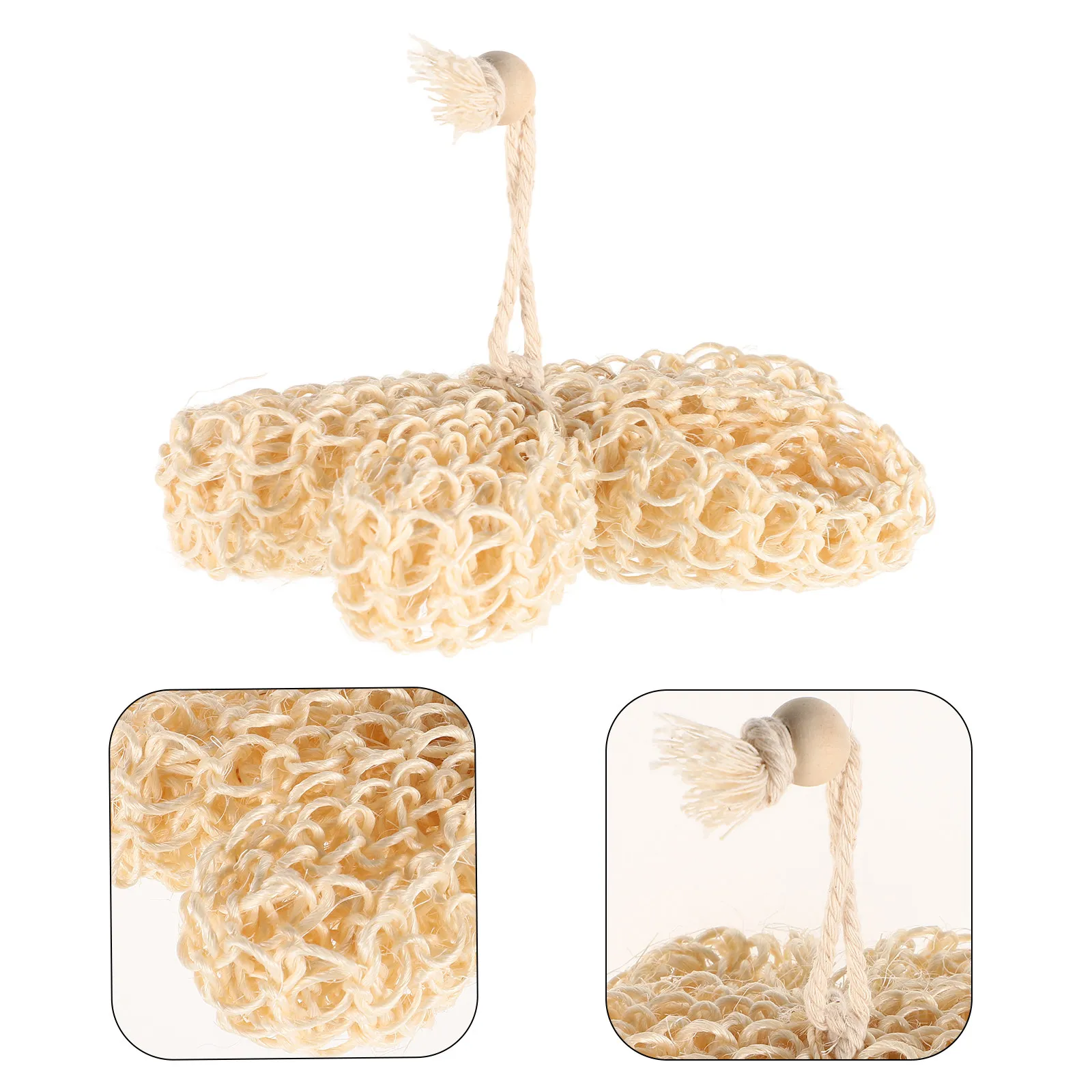 Sisal Natural Exfoliating Bath Ball Shower Sponge Body Scrubber Bathing Shower Supplies Skin Cleanser Exfoliator for Smooth Skin