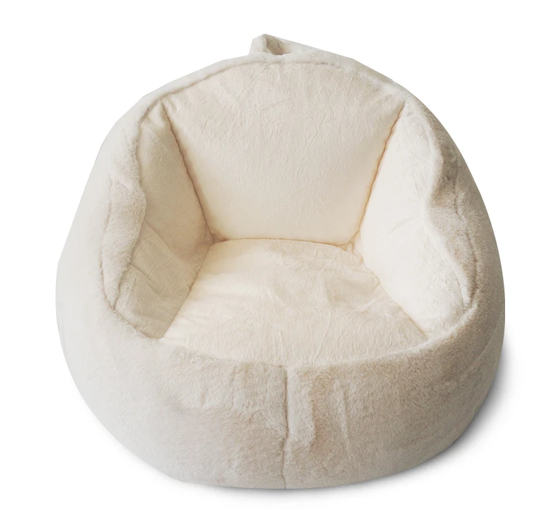 Angola Fur Bean Bag Chairs with Micro Velvet Seat