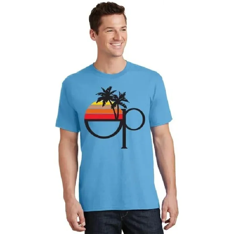 Ocean Pacific 80s retro sunset T-shirt man Woman couple short summer tees casual cotton new arrival fashionons