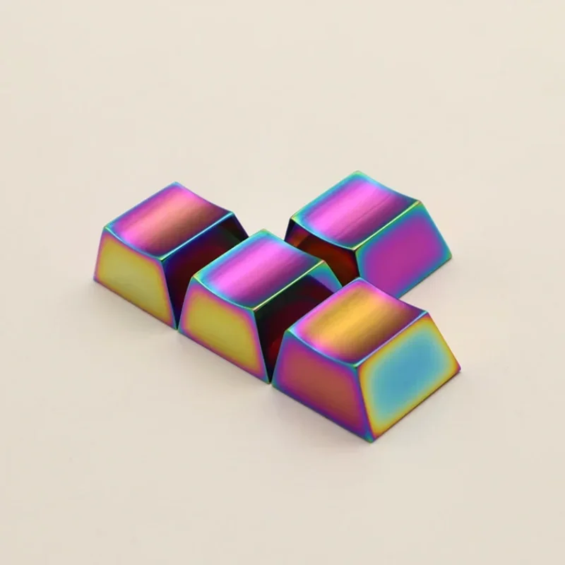 DIY Electroplated Mirror 1u R4 Mechanical Keyboard OEM Profile CNC Metal Aluminum Keycaps