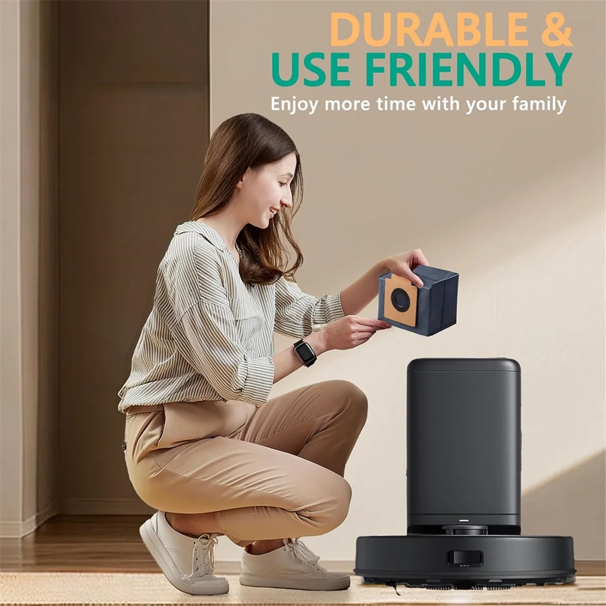 Bolsas de aspiradora AC66 para Eufy X10 Pro Omni, X8 Pro SES, bolsas de polvo para Robot aspirador, bolsas de Base limpia de repuesto