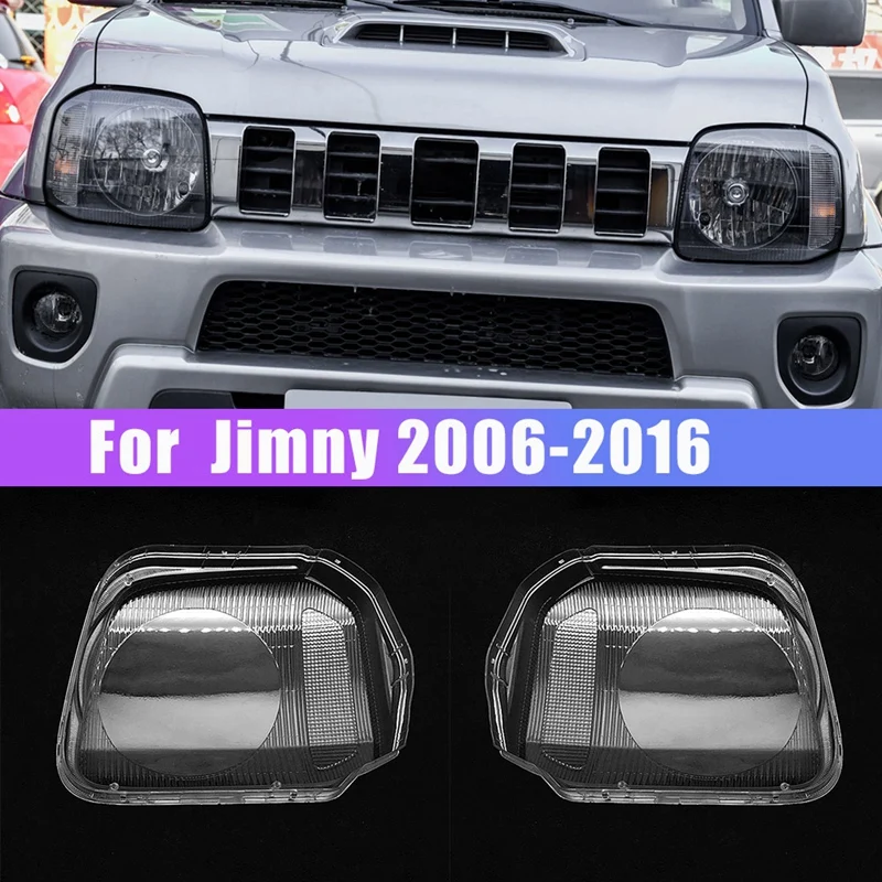 

Pair Left+Right for Suzuki Jimny 2006-2016 Car Headlight Lens Cover Headlight Lampshade Front Light Shell Cover