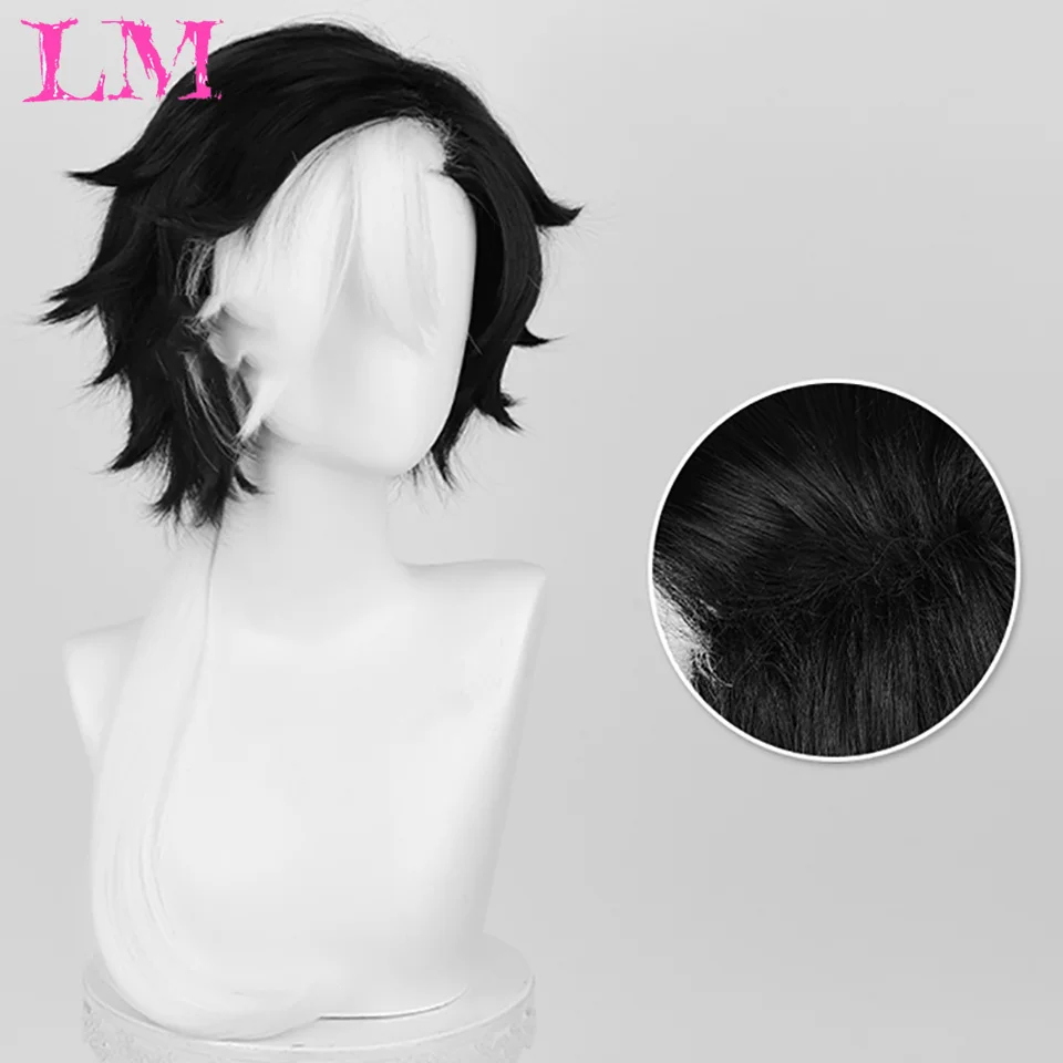 LM Synthetic Joseph COS wig Short Cosplay Wig Silver Red Pink Blonde Grass Green Black Straight Men's Wig for Halloween Cosplay