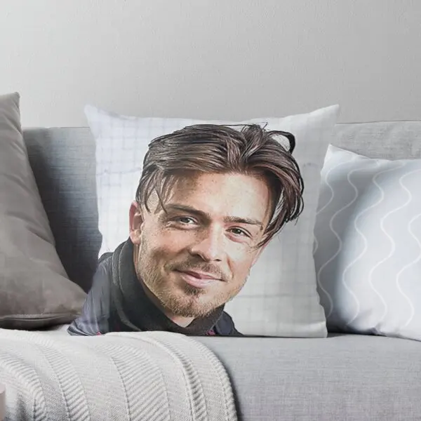 Jack Grealish Smile  Printing Throw Pillow Cover Wedding Square Hotel Fashion Waist Anime Soft Pillows not include One Side