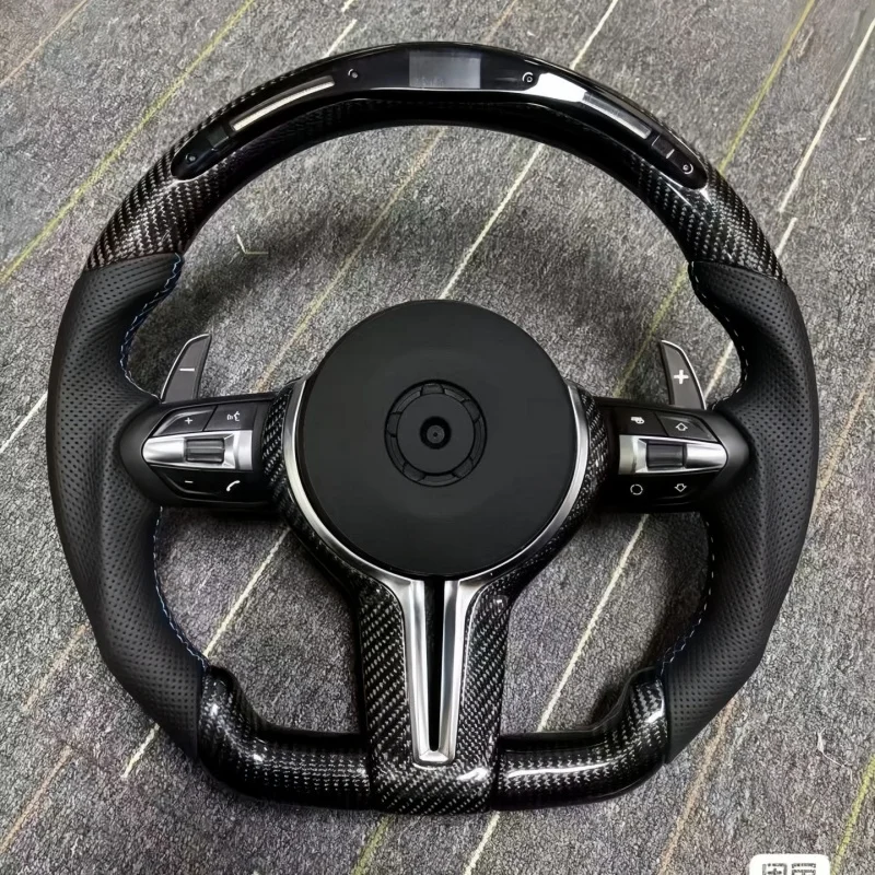 LED Perforated Leather Forged Carbon Steering Wheel For BMW F20 F22 F30 F32 F34 F36 F80 M3 F10 F11 F82 M4 F15 X5 F25 X3 F26 view 5