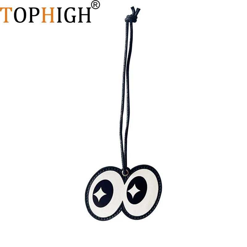 TOPHIGH Newly Fashion Big Eyes Keychain Tassel For Women  Handbag Accessories Men Bag Charms Super Amazing Car Hanging Gifts