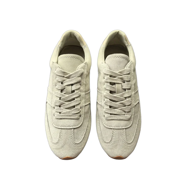 

Withered Nordic Minimalist Genuine Leather Cowhide Sneakers Retro Round Toe Comfortable Breathable Flat Training Shoes Women