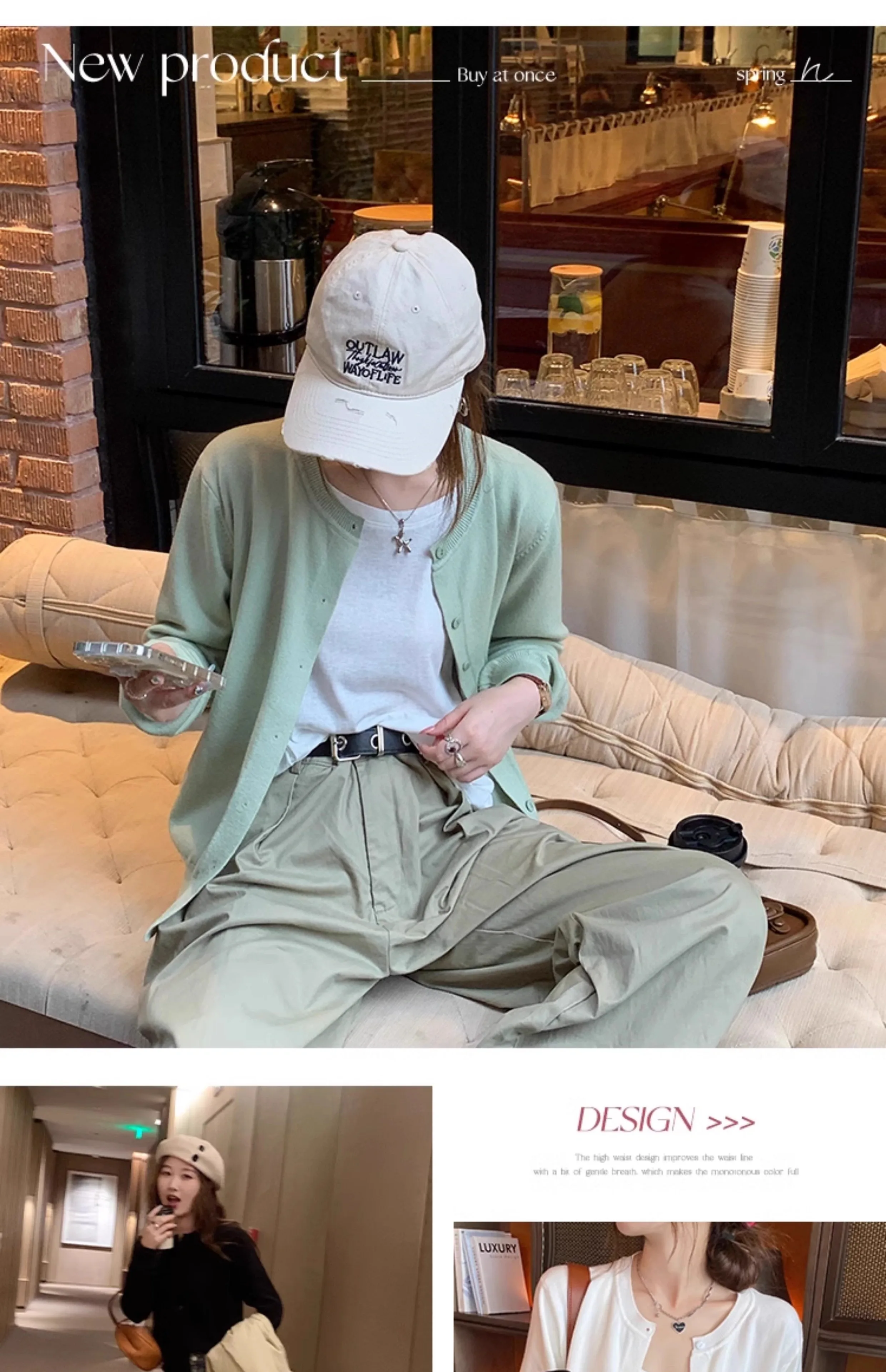 2026 Women Cardigans Sweater Casual Warm Spring Summer O-neck Long Sleeve Single Breasted Slim Fashion Korean Knitwears Tops