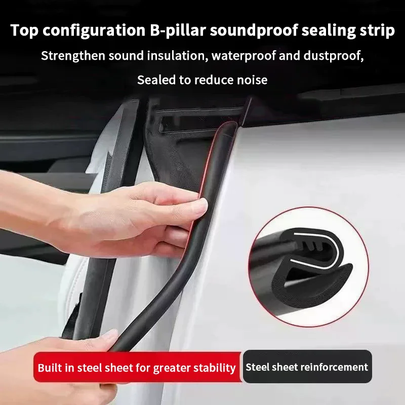 Car Door Rubber Seal Strip Anti-Scratch Protector B Pillar Car Rubber Weatherstrip Auto Door Edge Waterproof Seal Strip