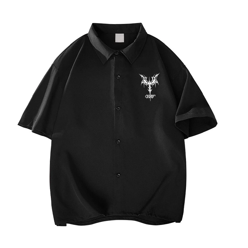 

Loose Fit Short Sleeve Men's Shirt Summer New Chinese Style Thin Outerwear Anti-Wrinkle Breathable Polyester Fiber Casual Shirt