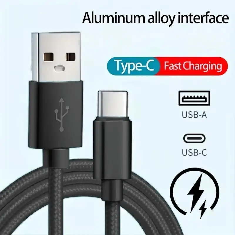 Neues 1/2/3-teiliges Nylon-Datenkabel, schnelles USB-C-Ladekabel für Huawei Samsung Handys, Typ-C-Ladekabel