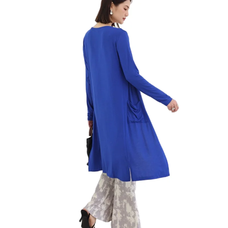 Abbigliamento Modal per la protezione solare da donna, cardigan estivo sottile a maniche lunghe, giacca a vento di media lunghezza, scialle, camicia per aria condizionata