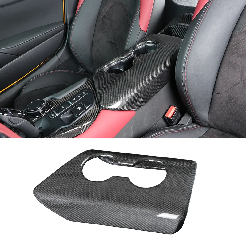 

Carbon Fiber Car Central Control Cup Holder Trim Panel Cover for GR Supra A90 LHD Water Cup Slot Sticker Armrest Box Cover