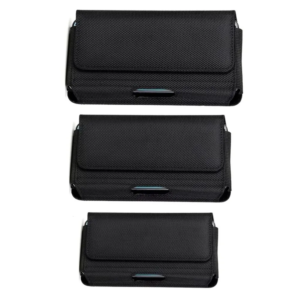 Portable Multifunction Phone Nylon Pouch Universal Oxford Cloth Carrying Case Black Cell Phone Belt Clip Phone