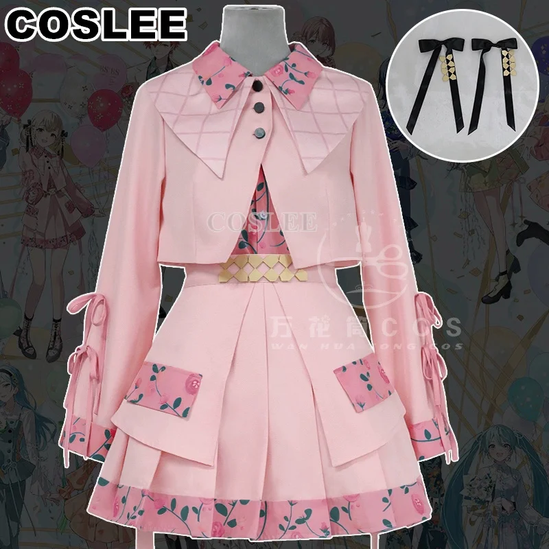 COSLEE Project Sekai Azusawa Kohane Cosplay Costume PJSK Lovely Daily Wear Party Dress Thank Offering Uniform Halloween Outfit W