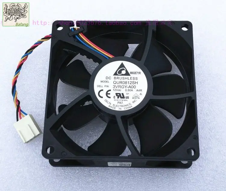 

jinlingge For DELTA 8025 8CM 4PIN PWM for dell 3VRGY QUR0812SH 12V 0.50A cooling fan