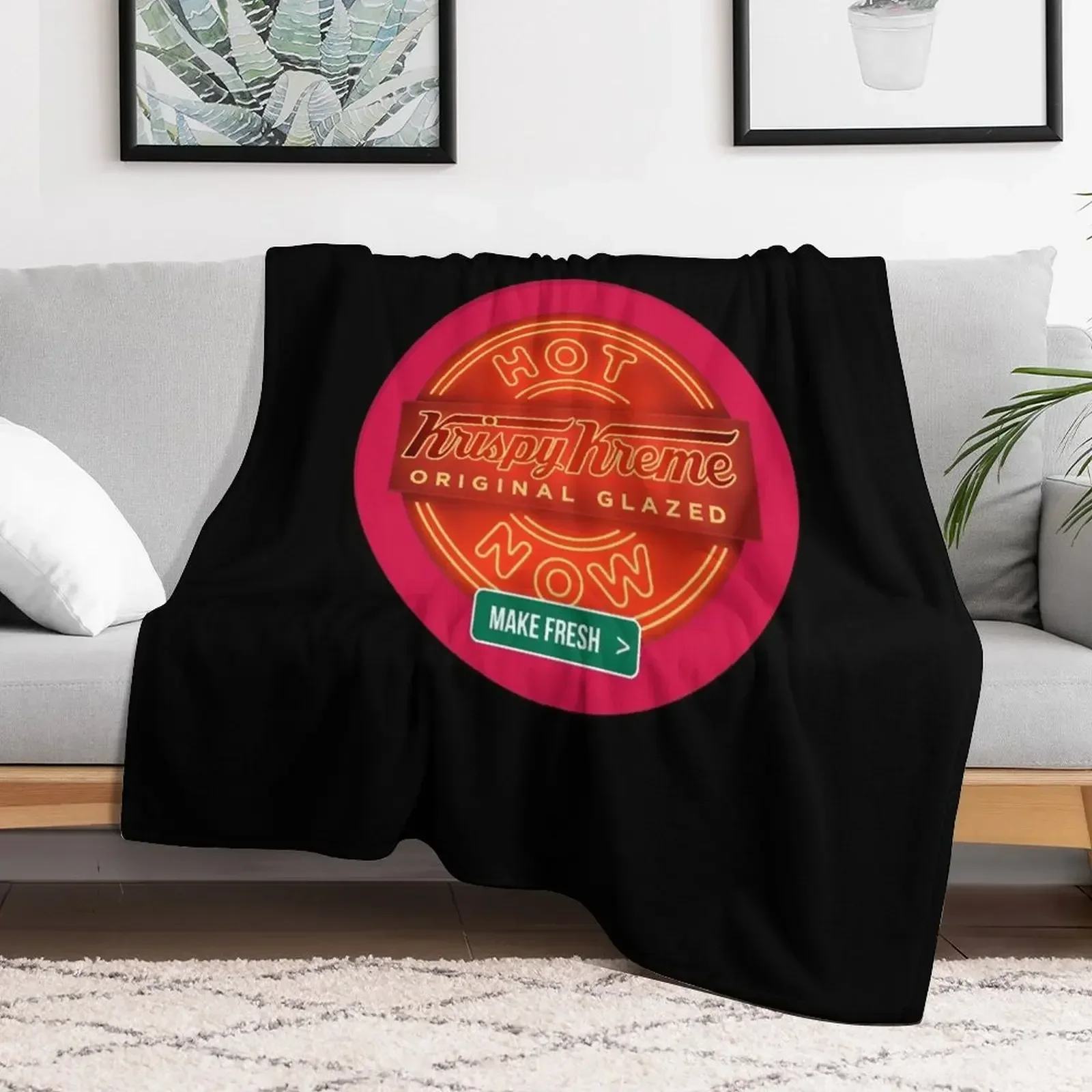 Circular Krispy Kreme Logo Merchandise Throw Blanket anime for sofa Blankets