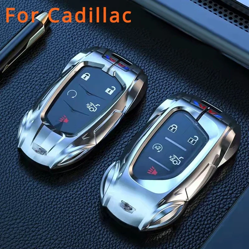 

Zinc Alloy Sports Car Design Key Cover Case for Cadillac Escalade ATS-L XLS SRX 4/5/6 Button 28T XT5 CT6 Keychain Accessories