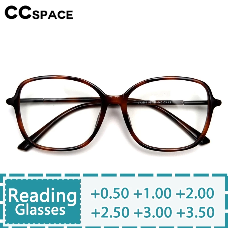 Oval large frame reading Glasses Women Fashion TR90 resin Optical presbyopic eyegalsses Custom diopter+50~+600 #302686