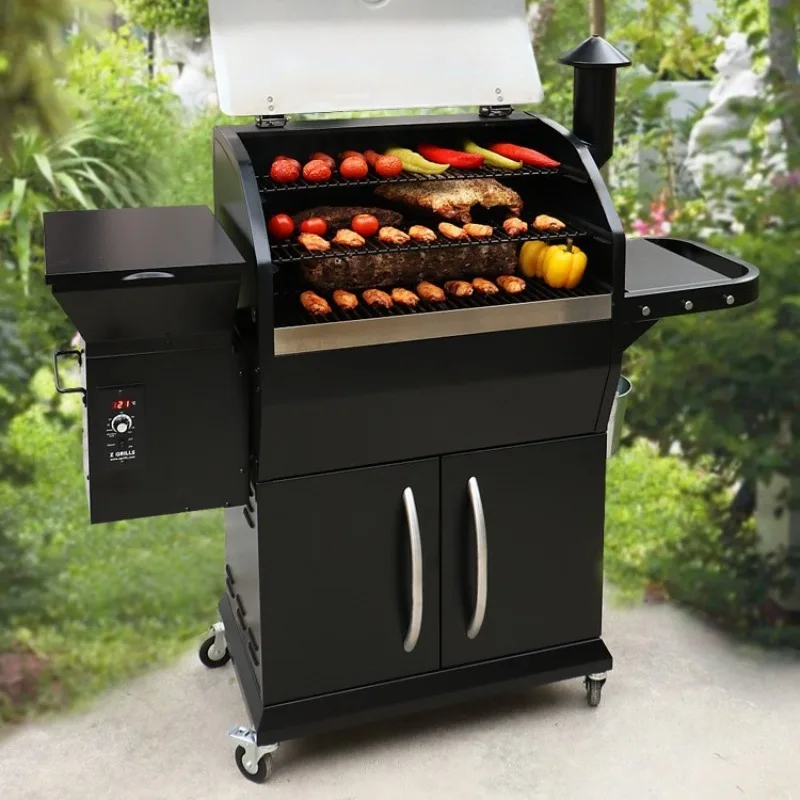 

American Texas Electric Smoke Stove Outdoor Garden Barbecue Grill Fruit Wood Granules Smokeless Barbecue Grill Commercial