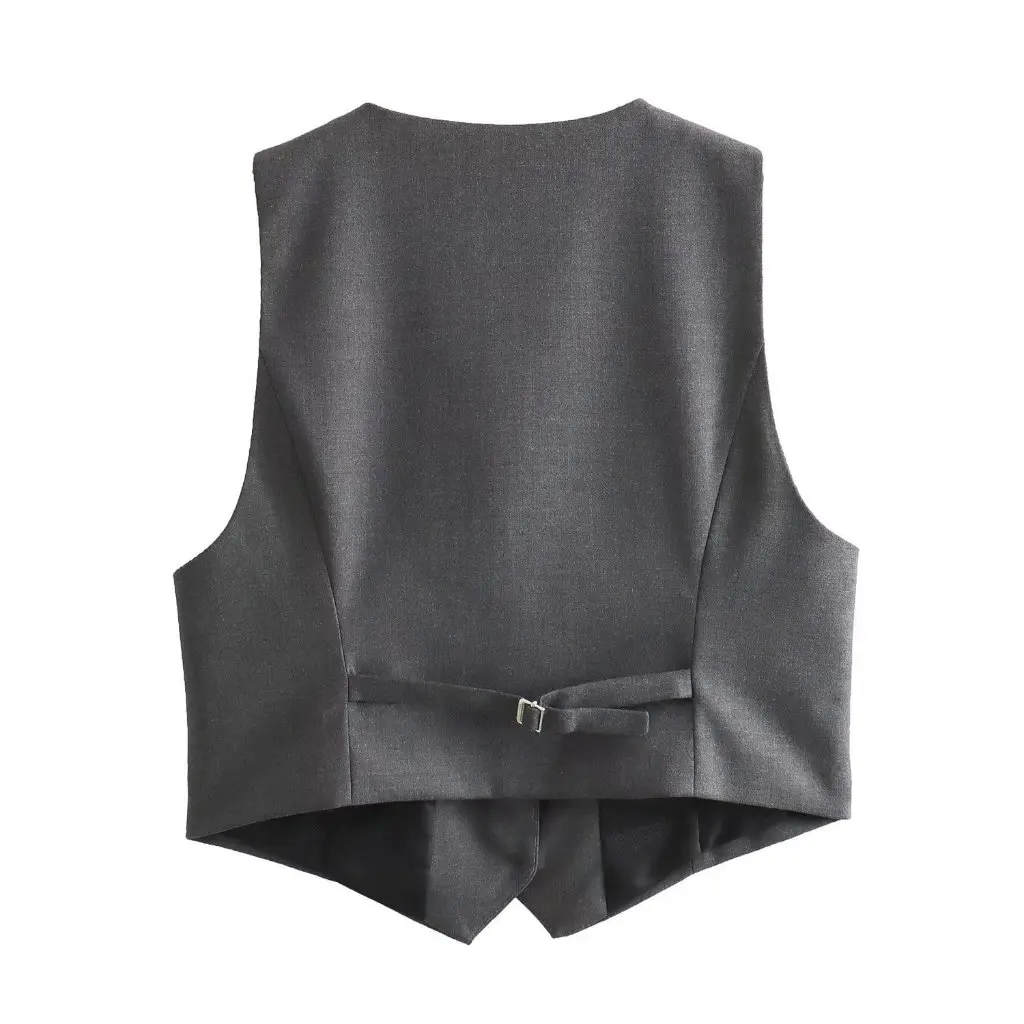 

Gray High-Waisted Wide-Leg Pants for Women Casual Spring Fashion European American Style Boxer Briefs Splicing Design