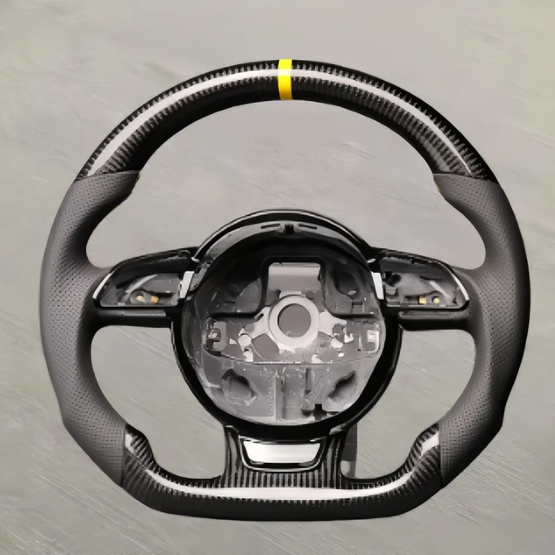 

Car Steering Wheel Custom Made For Audi A5 Q3 A4L A6L Q5L Q7L Perforated Carbon Fiber Leather Car Accessories