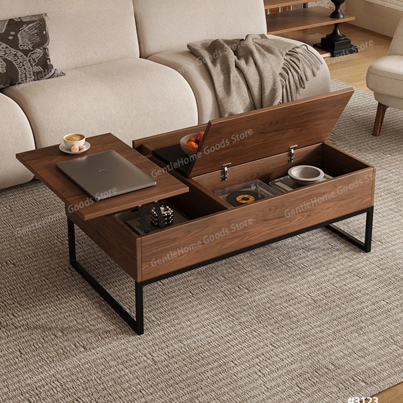 

Nordic Solid Wood Coffee Tables Modern Minimalist Lift - Up Storage Flip-Top Storage Coffee Table Minimalist Home Furniture FYCT