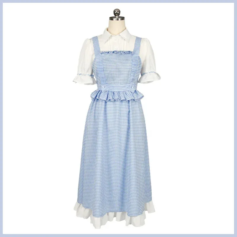 

COSda@Game Identity ⅤMemory Dorothy Little Girl Cosplay Costume Edgar Valden Wig Blue Grid Dress Woman Kawaii Carnival Party Sui