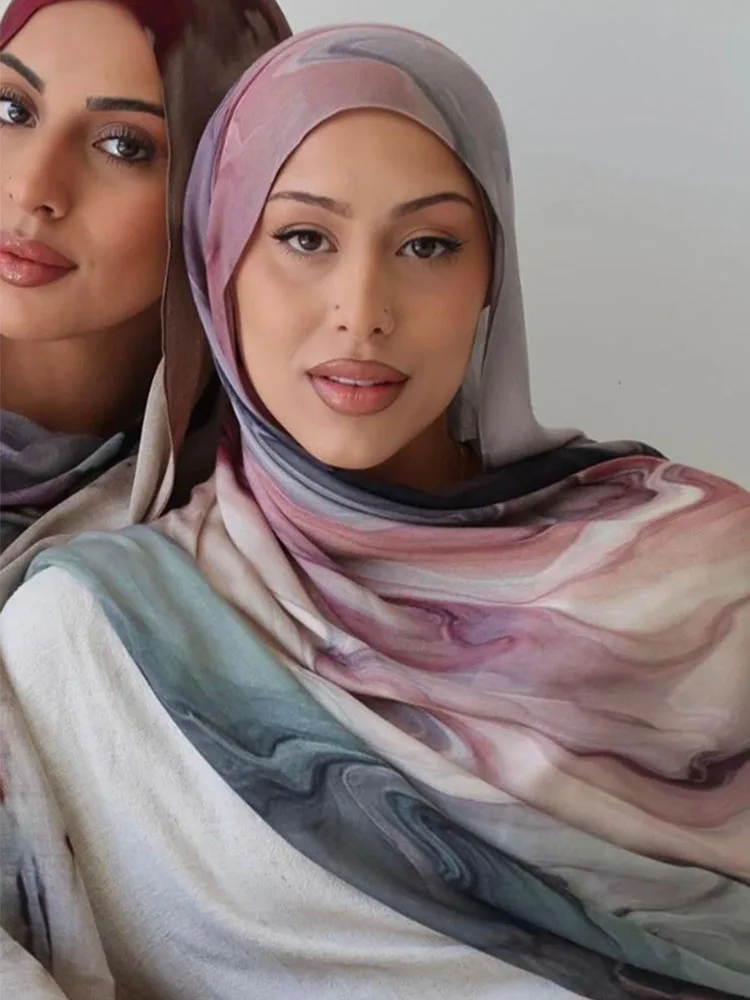 

Мусульманские хиджабы для женщин на Рамадан, весенние шарфы с акварельным принтом, роскошные платки для Ид, исламские тюрбаны, женские праздничные головные уборы 2026