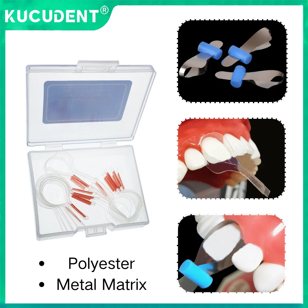 

Dental Twin Anterior Matrix Orthodontic Sectional Contoured Matrices Metal Polyester Dentistry Materials for Teeth Restoration