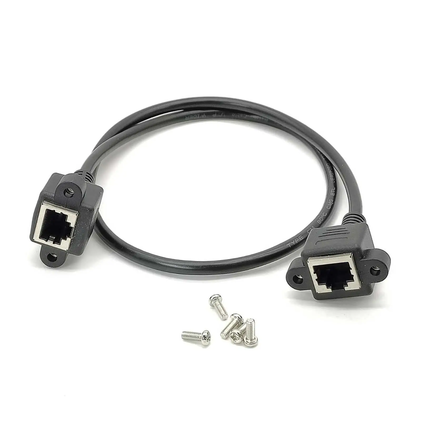  RJ45 Female to RJ45 Female Bulkhead Panel Mount CAT6 Ethernet LAN Network Extension Cable 30CM