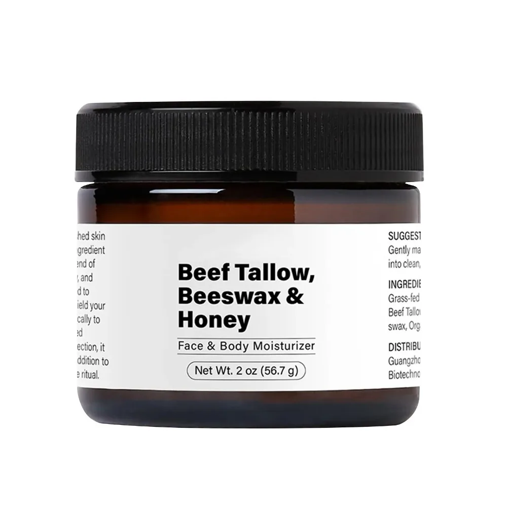 Beef Tallow Balm Raw Wild Honey Face Cream Natural Skin Care Hydrating Honey Cow Tallow Cream Moisturizing Cream