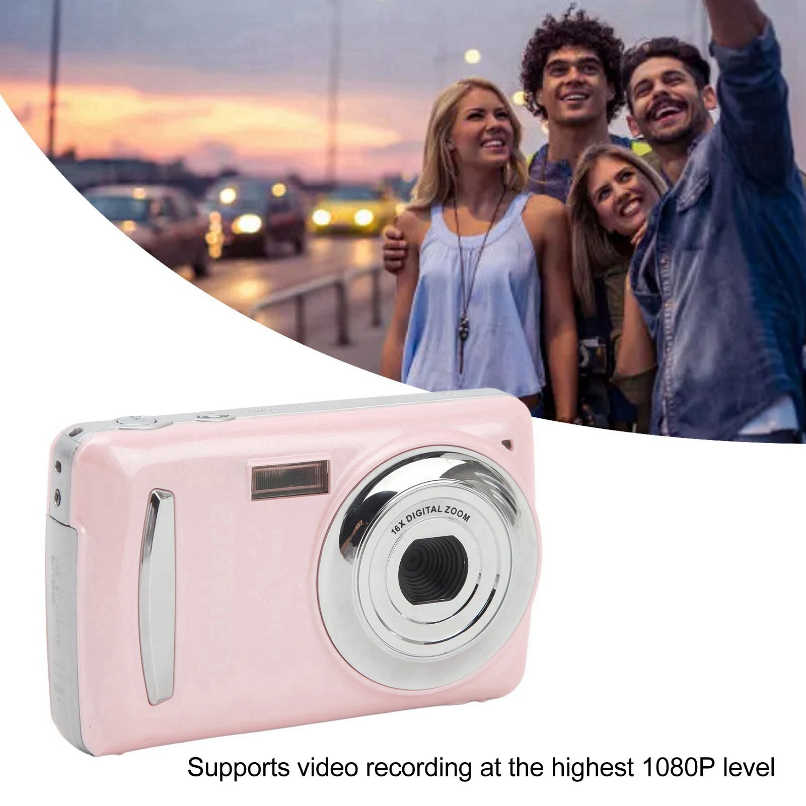 Portable Camera Travel Camera 2.4 In Portable Camera 16X Digital Zoom 1080P 16MP Auto Focus Digital Camera for Photography Video