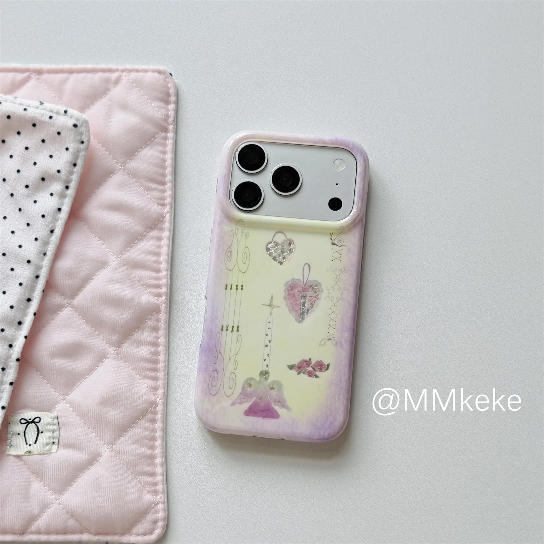 Phone Cases Purple - 한국 인스타일 퍼플 러브 스왈로우 스파클링