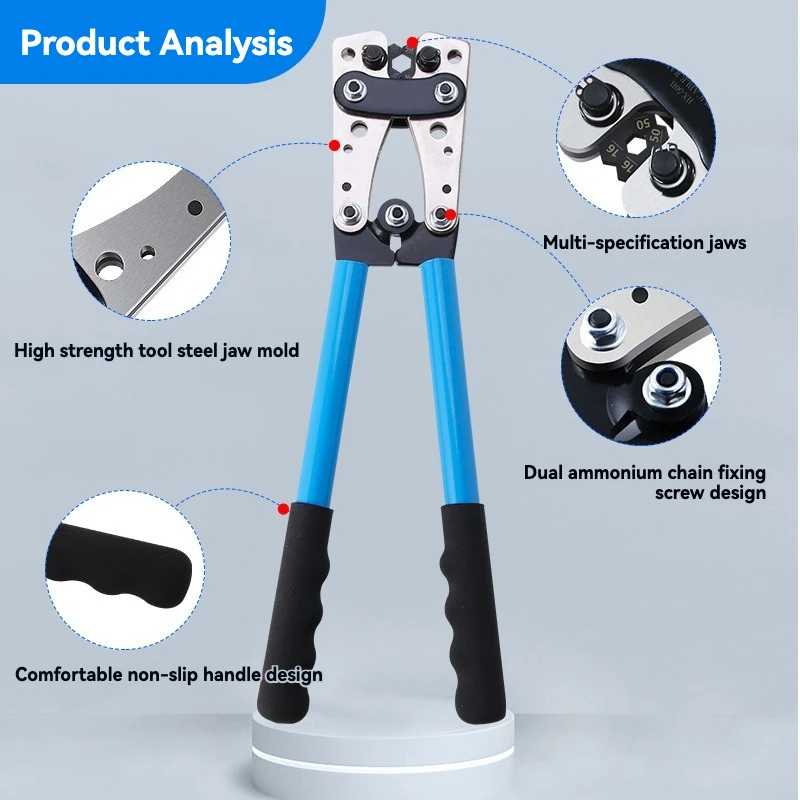 Imagem -03 - Alicadores de Crimpagem com Cortador de Cabo Cobre Grande Nariz de Alumínio Terminais Nus Multifunções Manuais Hx50b