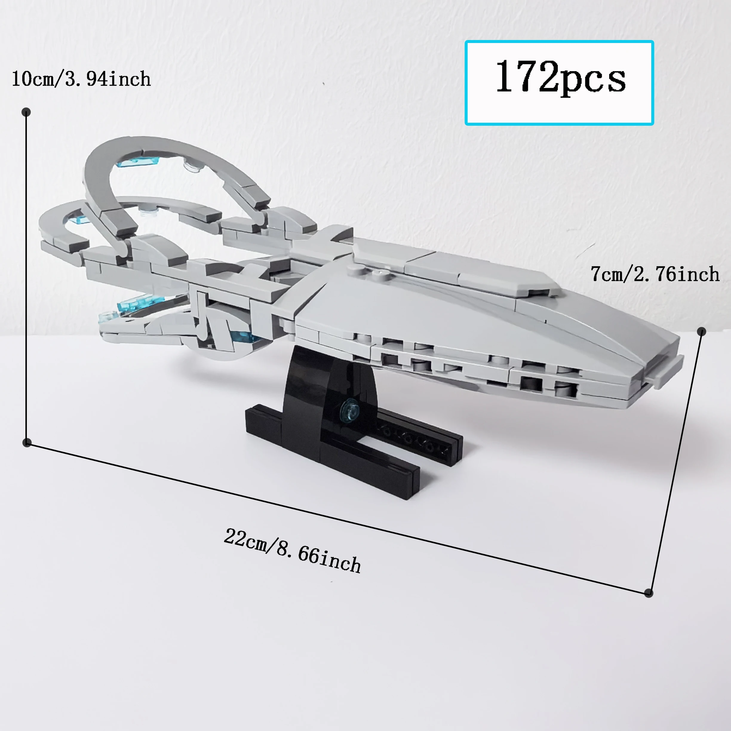 ECV-197 warship building block model science fiction movie space exploration ship assembling brick toy with boxandmanualforgifts