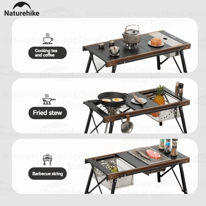 Naturehike IGT Camping Table Portable Folding pliante Aluminum Alloy Outdoor supplies Multifunctional Removable beach BBQ Picnic