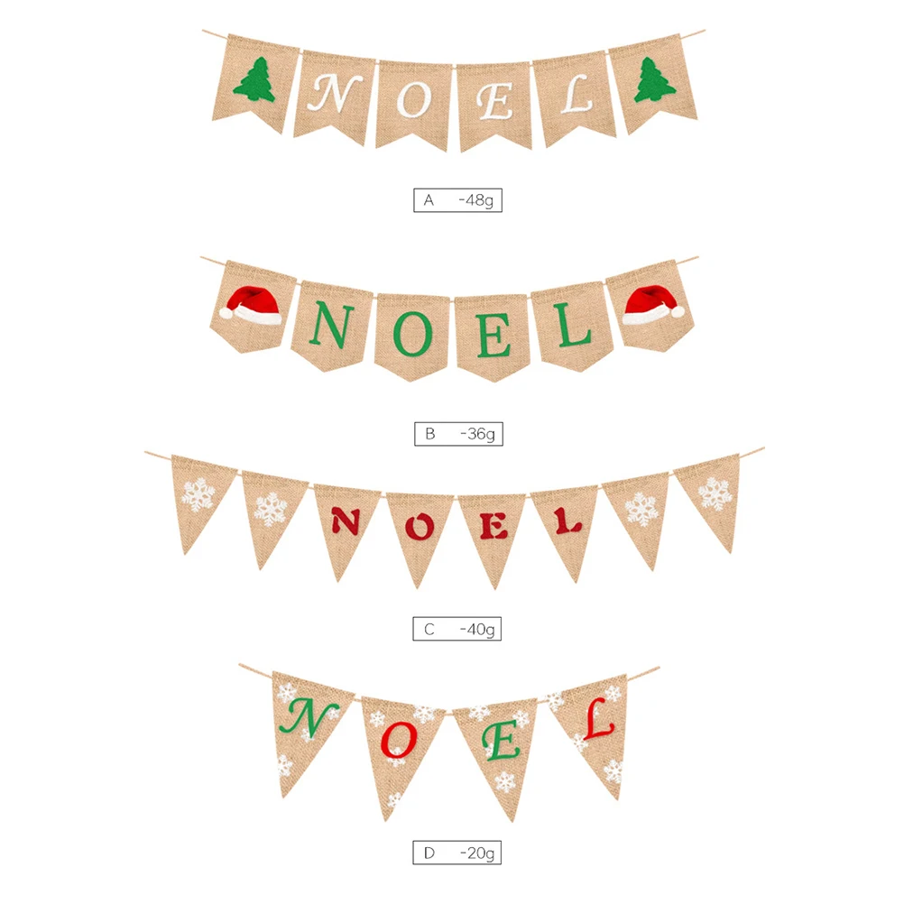 

Fabric Christmas Banners Reusable Holiday Party Decorations Hanging Flags For Wall Window Tree Branches Outdoor Indoor