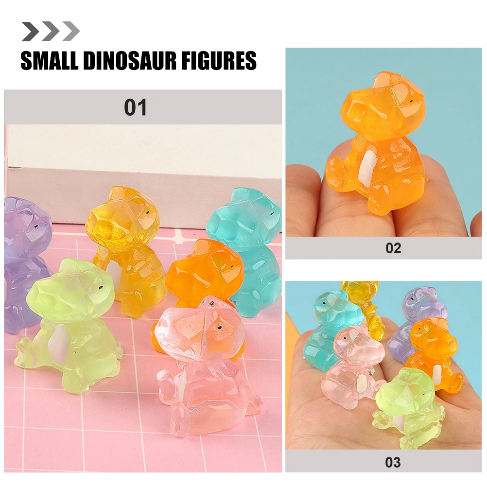 Mini dinosaure lumineux en résine, 12 pièces, brille dans la nuit, décorations pour maison, jardin, Patio, scène de paysage décorative