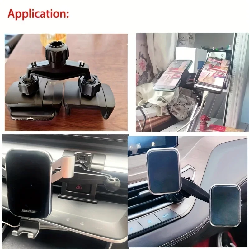 Aggiorna l'accessorio universale per supporto adattatore per supporto da auto con testa a sfera da 17 mm per collegare 2 telefoni cellulari