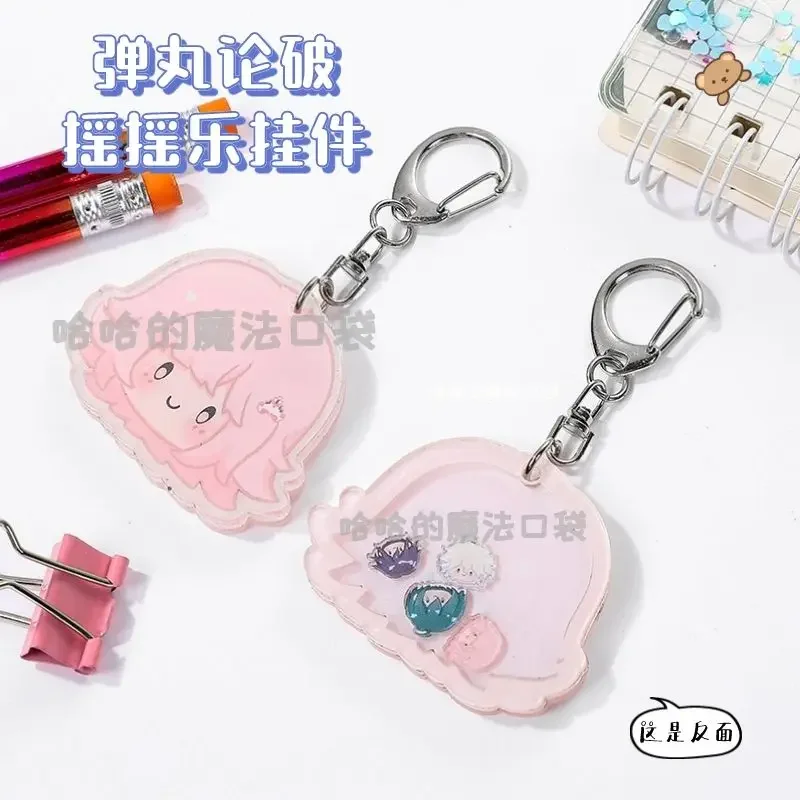 Danganronpa Trigger Happ Anime KeyChain Nanami ChiaKi Men Key Chain for Women Kokichi Oma Figure Acrylic Keyring Pendant Gift