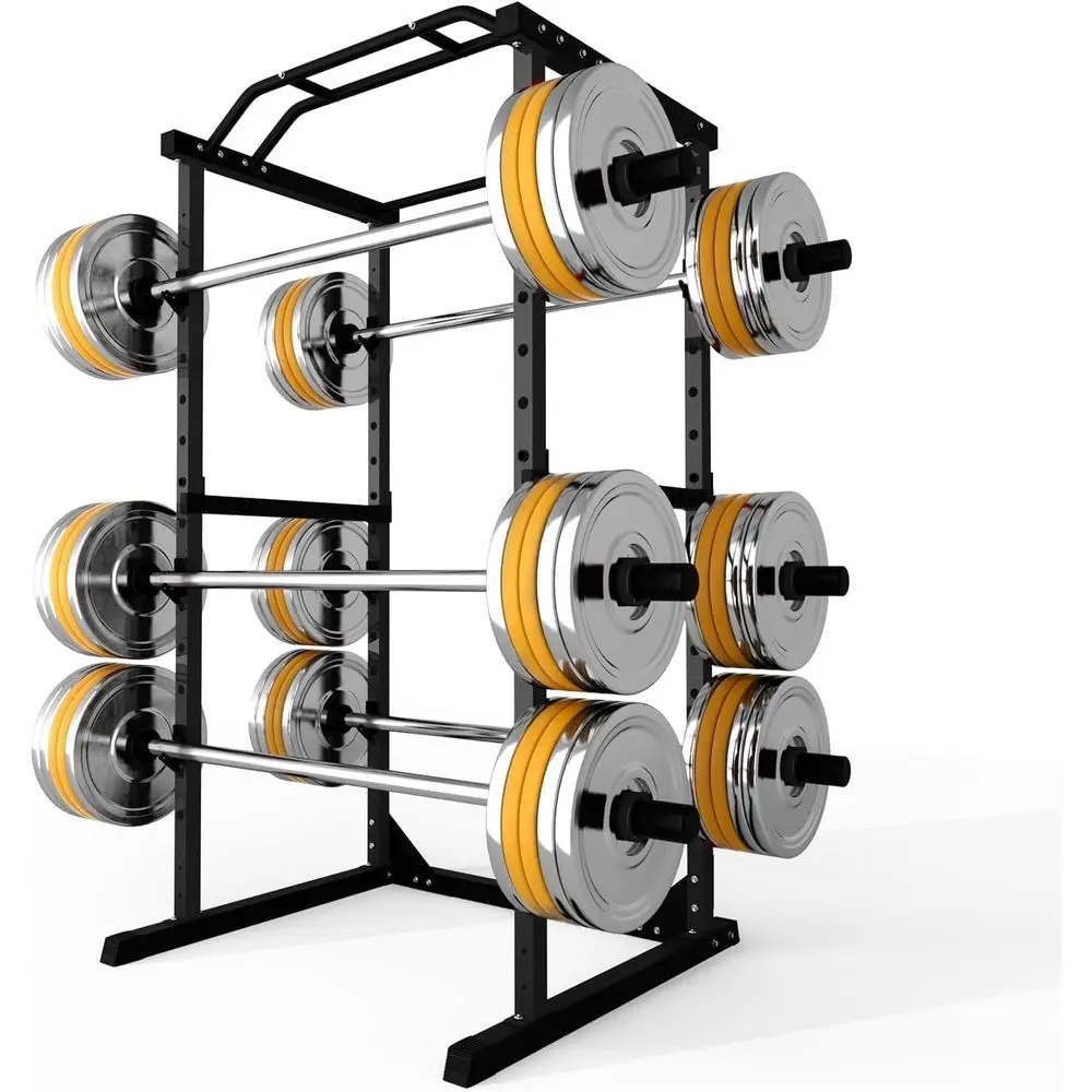 1800 LB Capacity Multi-Functional Power Rack with Pull-Up Bar and Safety Features for Home Gym Use