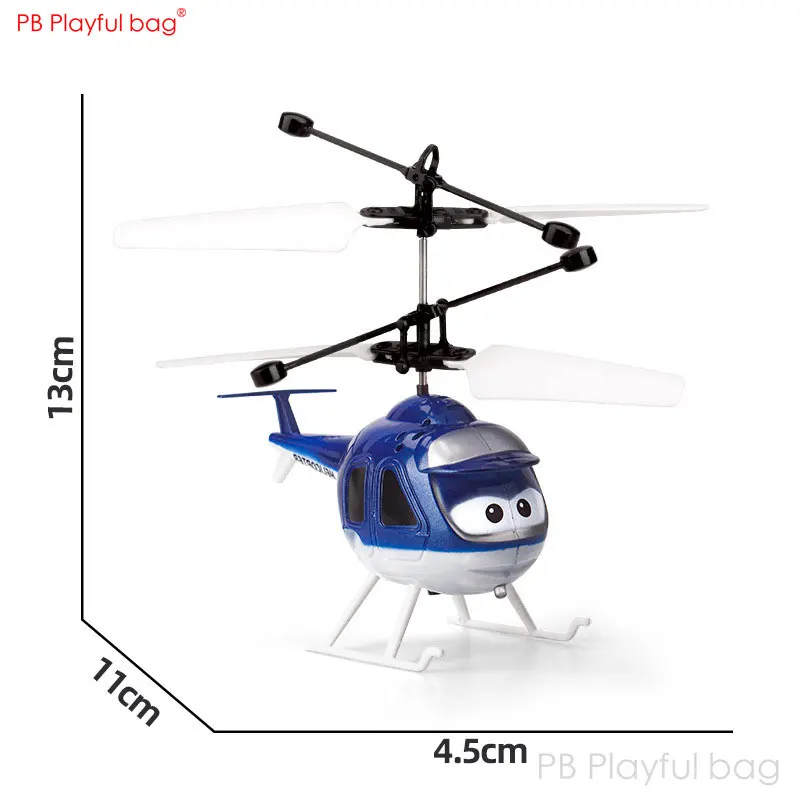 Cartoon Helicopter Induction Aircraft LED Suspension Toys Infrared Sensor Children Entertainment USB Charging Kids Gifts AC112